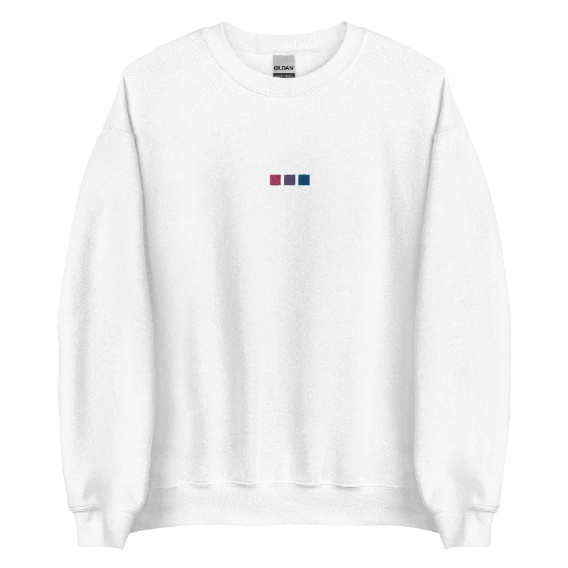 Hoodies with colorful equality and love prints--Bisexual Squares Embroidered Unisex Sweatshirt Hoodies with colorful equality and love prints--Bisexual Squares Embroidered Unisex Sweatshirt