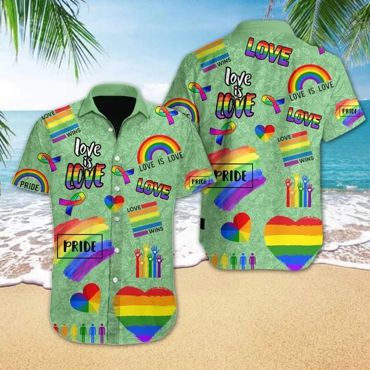 Lgbt Love Is Love Hawaiian Shirt, Love Wins Pride Rainbow Hawaiian Shirt, Gift To Couple Lesbian Lgbt Love Is Love Hawaiian Shirt, Love Wins Pride Rainbow Hawaiian Shirt, Gift To Couple Lesbian