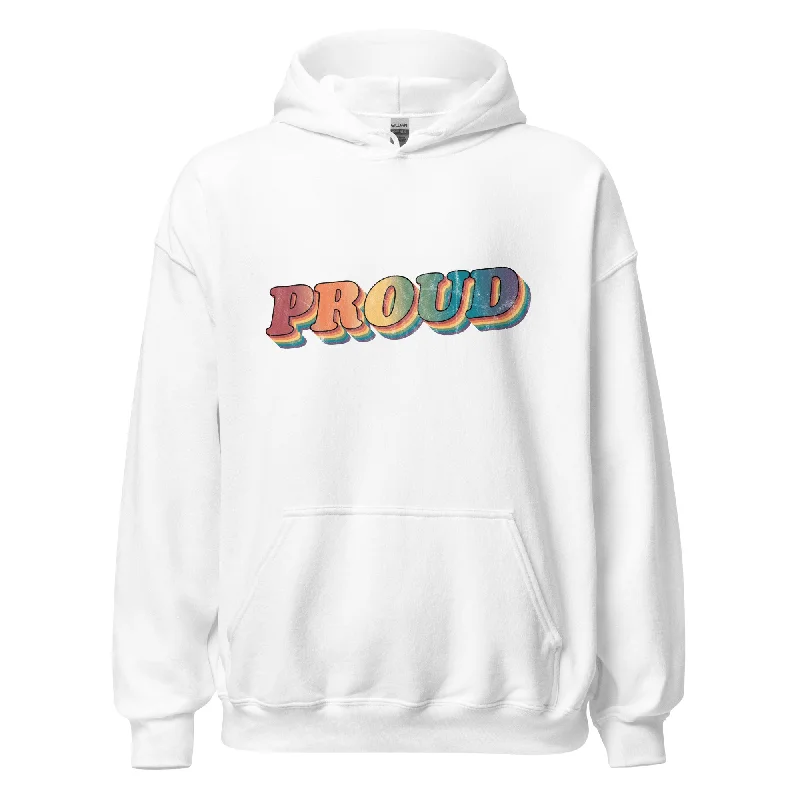 Best hoodies for LGBTQ+ pride fundraisers--Retro Proud Unisex Hoodie