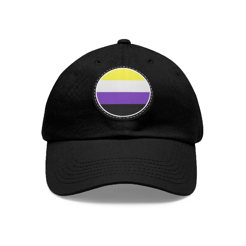 Nonbinary Enby Pride Hat with Round Patch