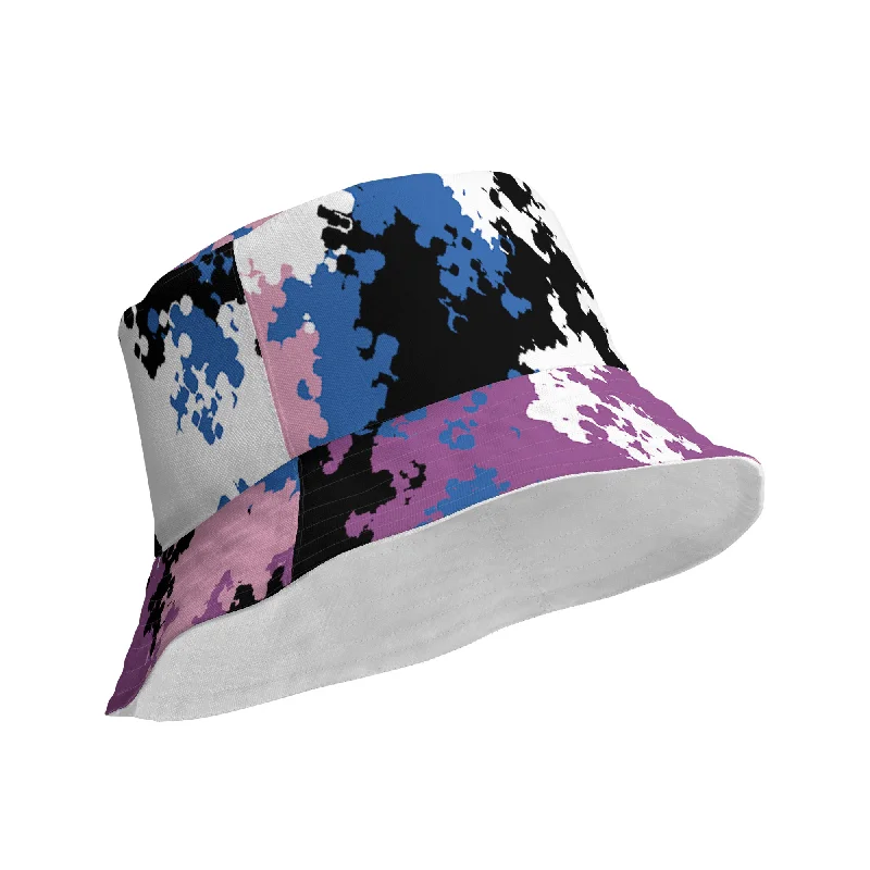 Genderfluid Pride Reversible Bucket Hat - Camo