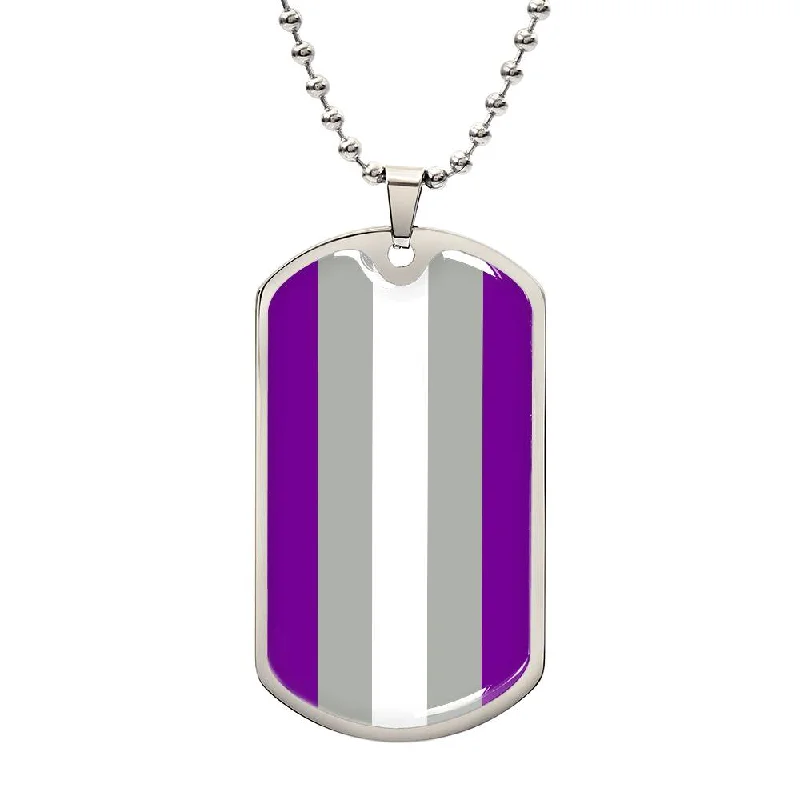 Greysexual Pride Military Dog Tag Necklace