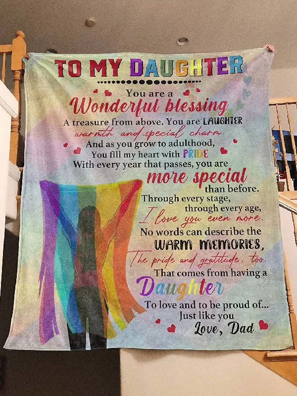 To My Lesbian Daughter Blanket, You Are Wonderful Blessing Pride Blanket For Lesbian From Mom Dad To My Lesbian Daughter Blanket, You Are Wonderful Blessing Pride Blanket For Lesbian From Mom Dad