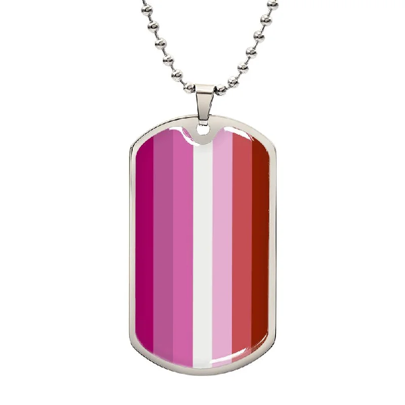 Lesbian Pride Military Dog Tag Necklace