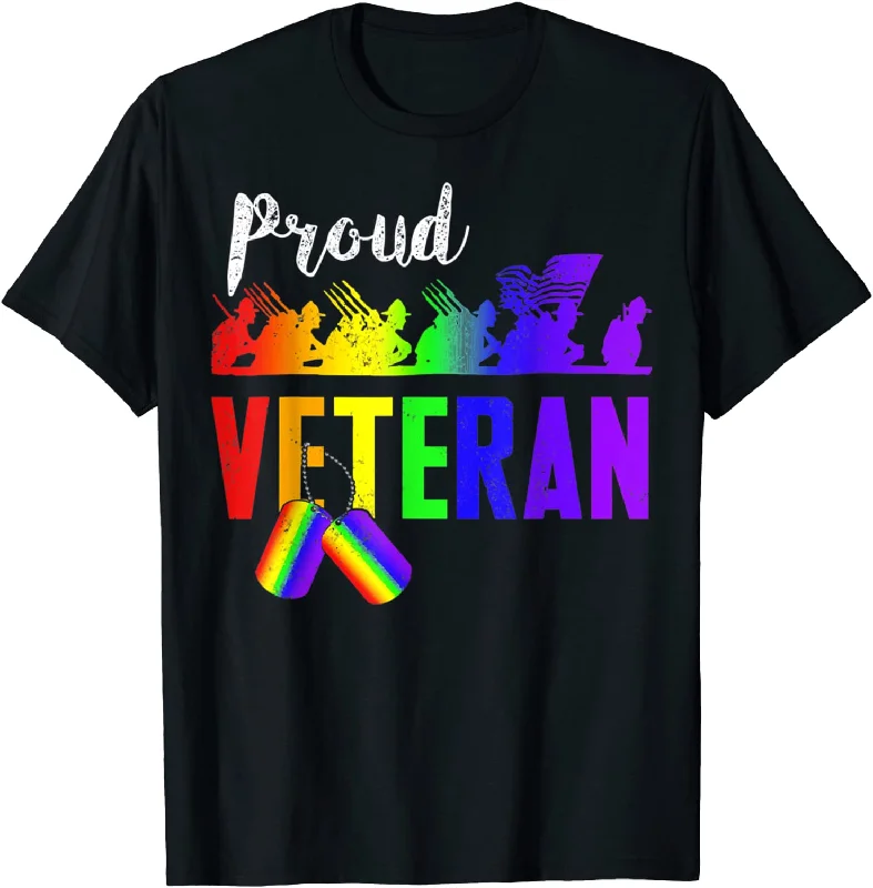 Proud Veteran LGBT Gay Shirt, Pride Rainbow US Military Trans T Shirt