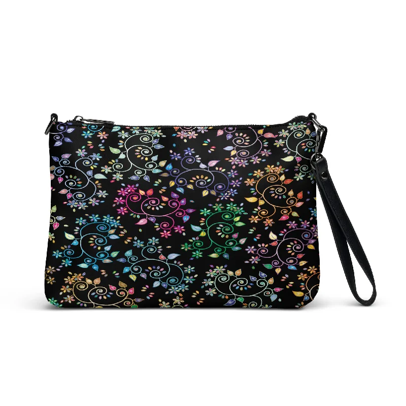 Bright Florals at Night Purse Handbag