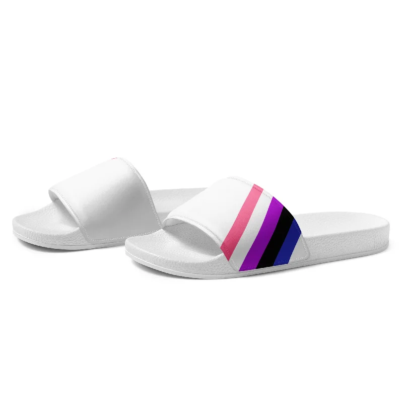 Genderfluid Diagonal Flag Colors LGBTQ+ Slides Women Sizes
