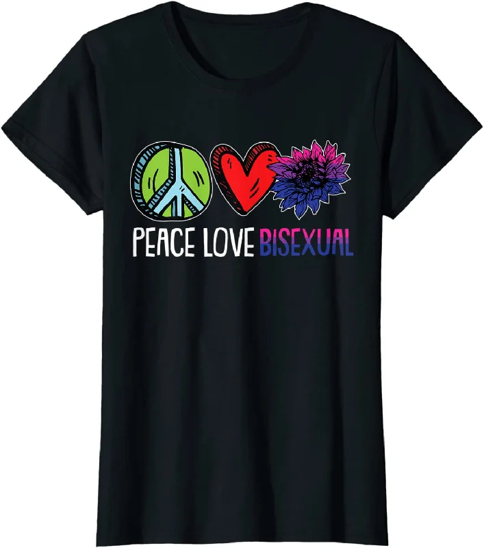 Peace Love Bisexual Shirt, Sunflower LGBTQ Proud Pride Shirt