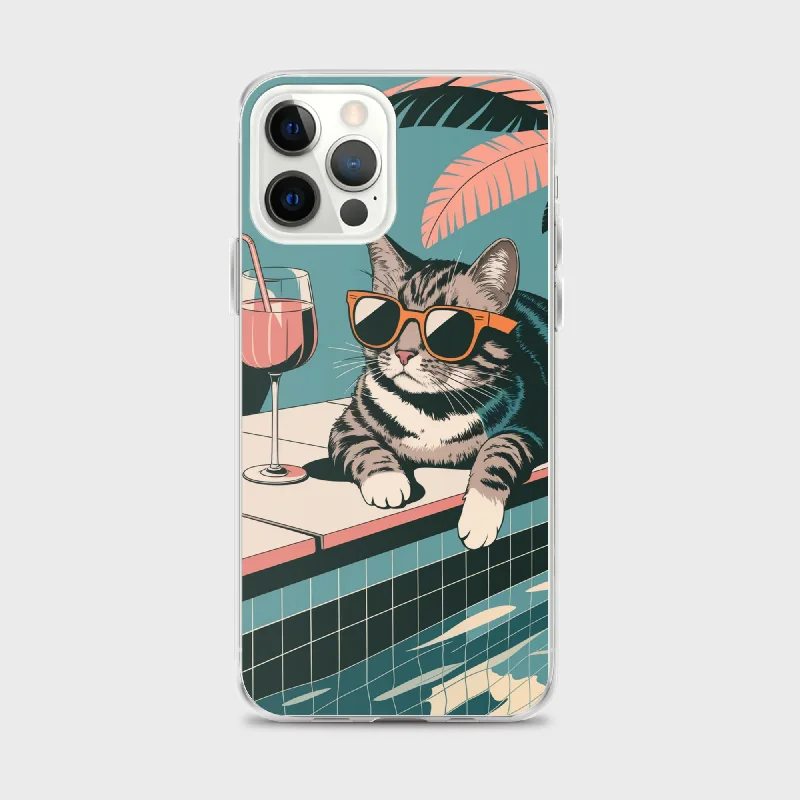 Poolside Cat Case for iPhone®