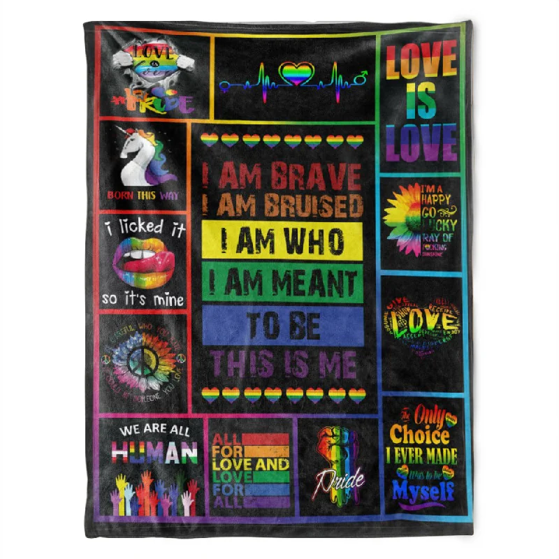 Lgbt Blanket, Love Is Love Rainbow Blanket Full Size For Pride Month, Gift For Gay Friend Lgbt Blanket, Love Is Love Rainbow Blanket Full Size For Pride Month, Gift For Gay Friend