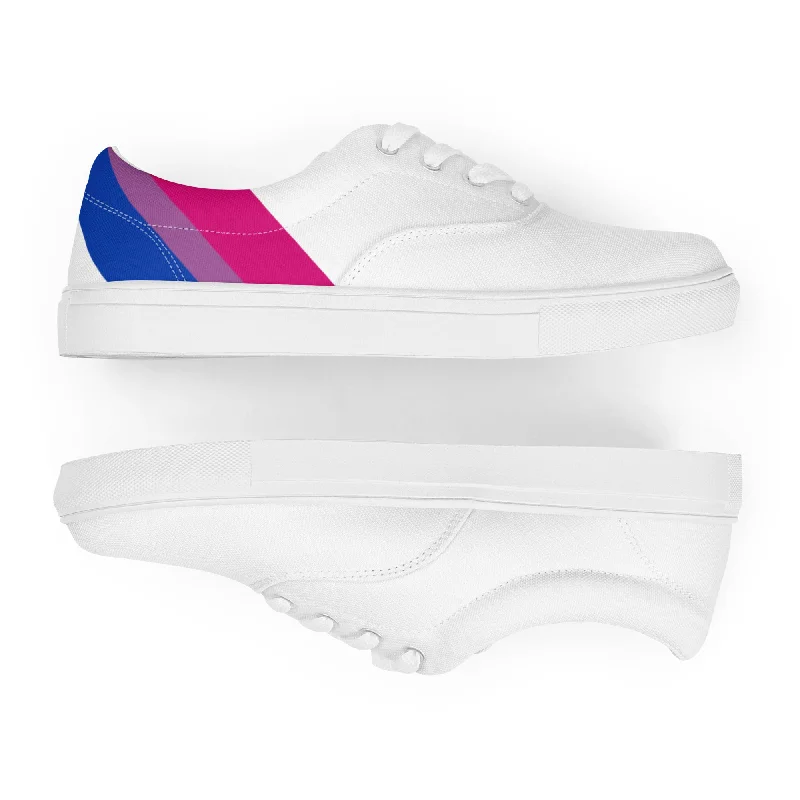 Bisexual Diagonal Flag Colors LGBTQ+ Women’s Lace-up Canvas Shoes