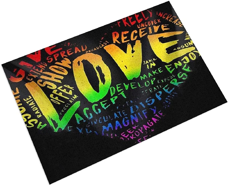Lgbt Pride Rainbow Mat Heart Gays Lesbians Pvc Doormat Non Slip Floor Mat For Outdoor Indoor Decor Lgbt Pride Rainbow Mat Heart Gays Lesbians Pvc Doormat Non Slip Floor Mat For Outdoor Indoor Decor