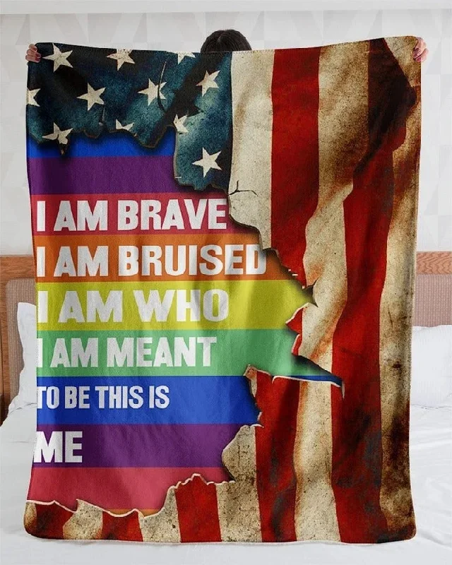 I'm Who I'm Meant To Be Lgbt Pride Sherpa Fleece Blanket, Pride Blanket For Couple Gay Man I'm Who I'm Meant To Be Lgbt Pride Sherpa Fleece Blanket, Pride Blanket For Couple Gay Man