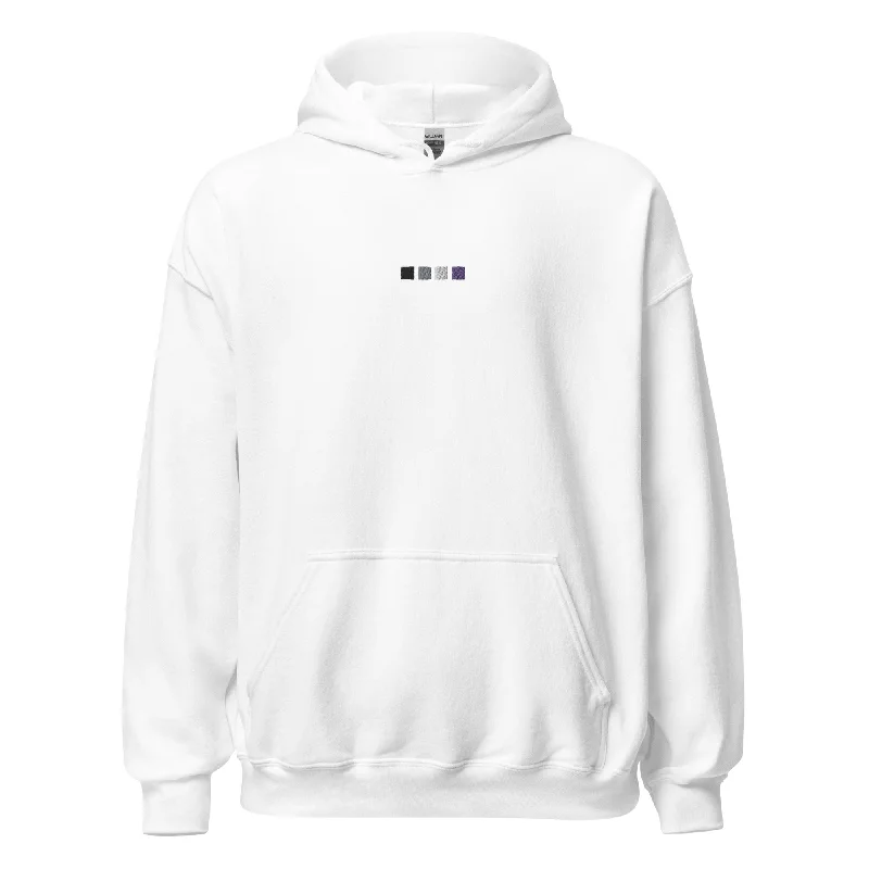 Hoodies with rainbow paw prints for animal lovers--Asexual Squares Embroidered Unisex Hoodie