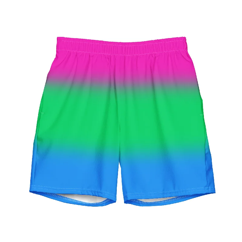 Polysexual Poly Pride Men's Style Swim Trunks Bathing Suit - Ombre