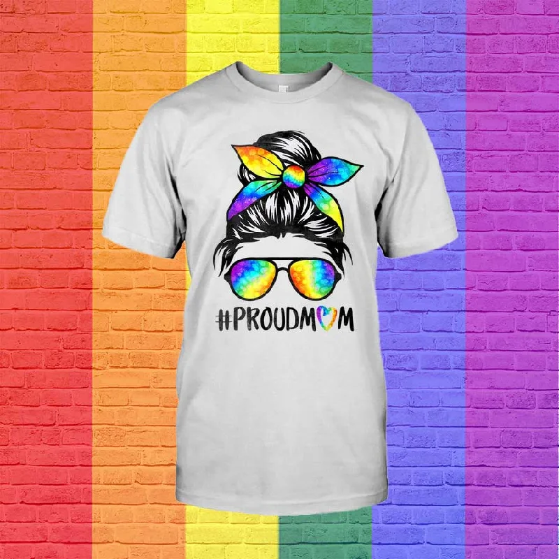 Lesbian Mom Shirts, Messy Hair Woman Bun Skull Proud Mom Lgbt Gay Pride Month T Shirt Lesbian Mom Shirts, Messy Hair Woman Bun Skull Proud Mom Lgbt Gay Pride Month T Shirt