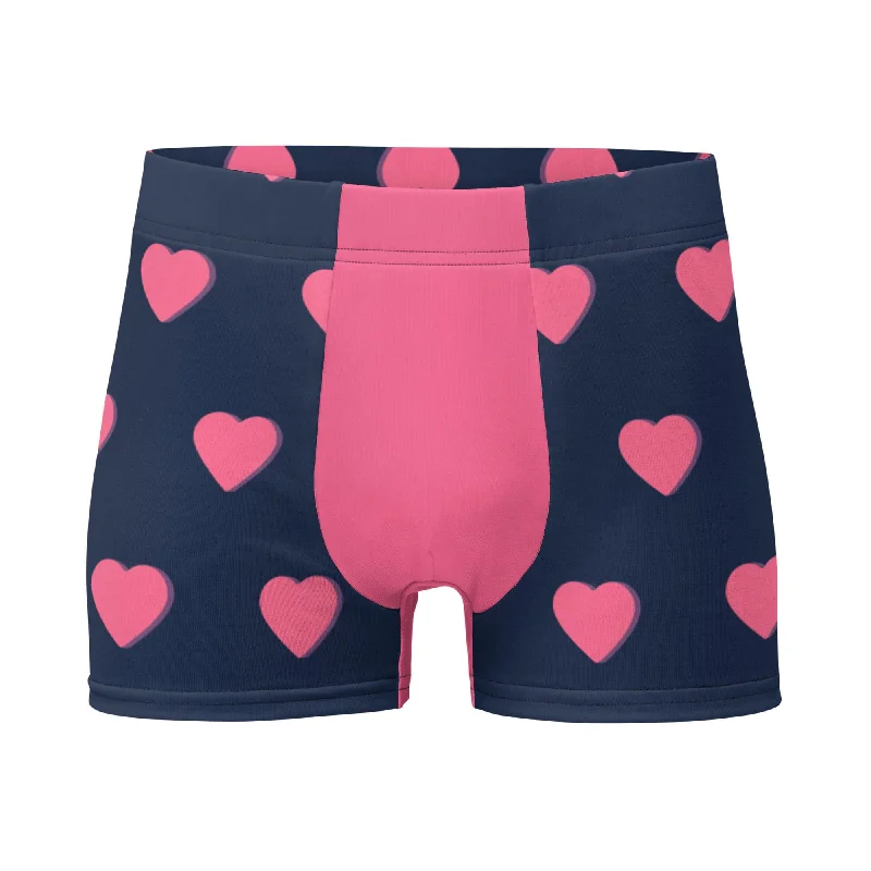 Pink Heart Mens Boxer Briefs Underwear