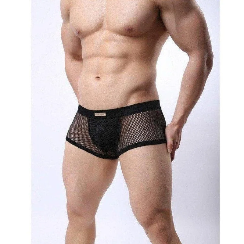 Men's Mesh See Through Underwear Boxer Briefs