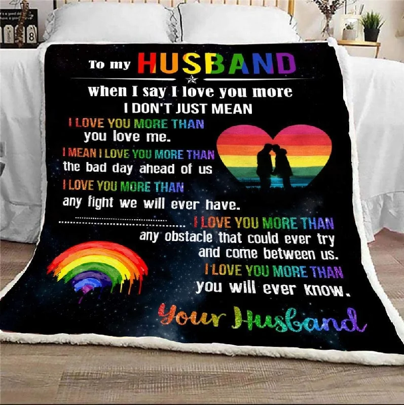 To My Husband Gay Pride Blanket, Couple Lgbtq Valentines Gifts Anniversary Wedding Lgbt Month To My Husband Gay Pride Blanket, Couple Lgbtq Valentines Gifts Anniversary Wedding Lgbt Month