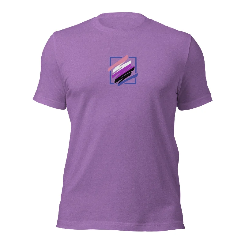 Graphic pride t-shirts with neon rainbow gradients--Cute Genderfluid Pride T-Shirt