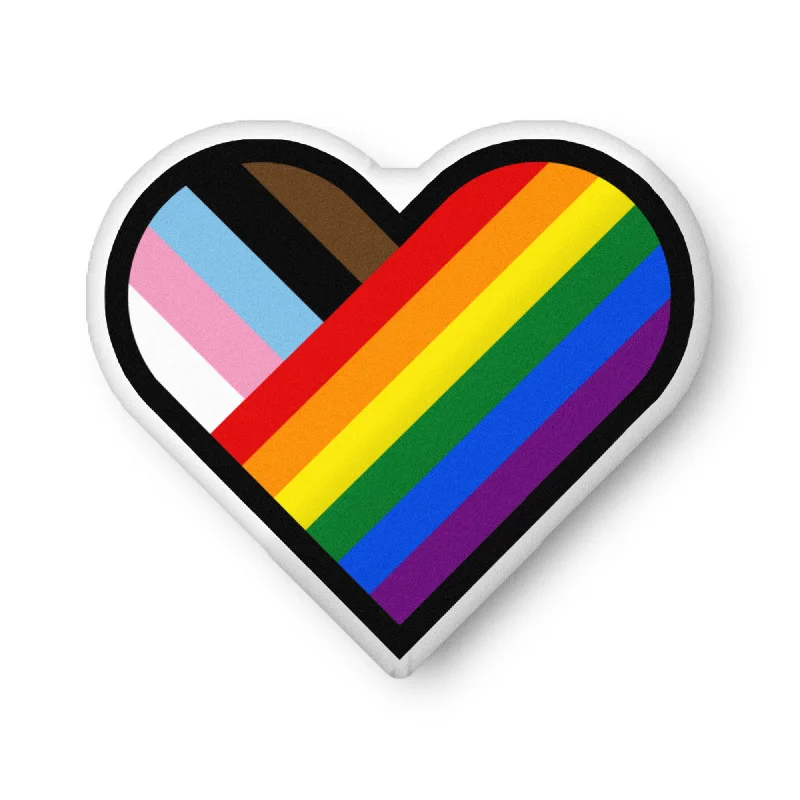 LGBTQ Progress Pride Heart Shaped Pillow