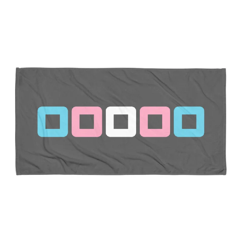 Transgender Pride Rounded Squares LGBTQ+ Beach Towel