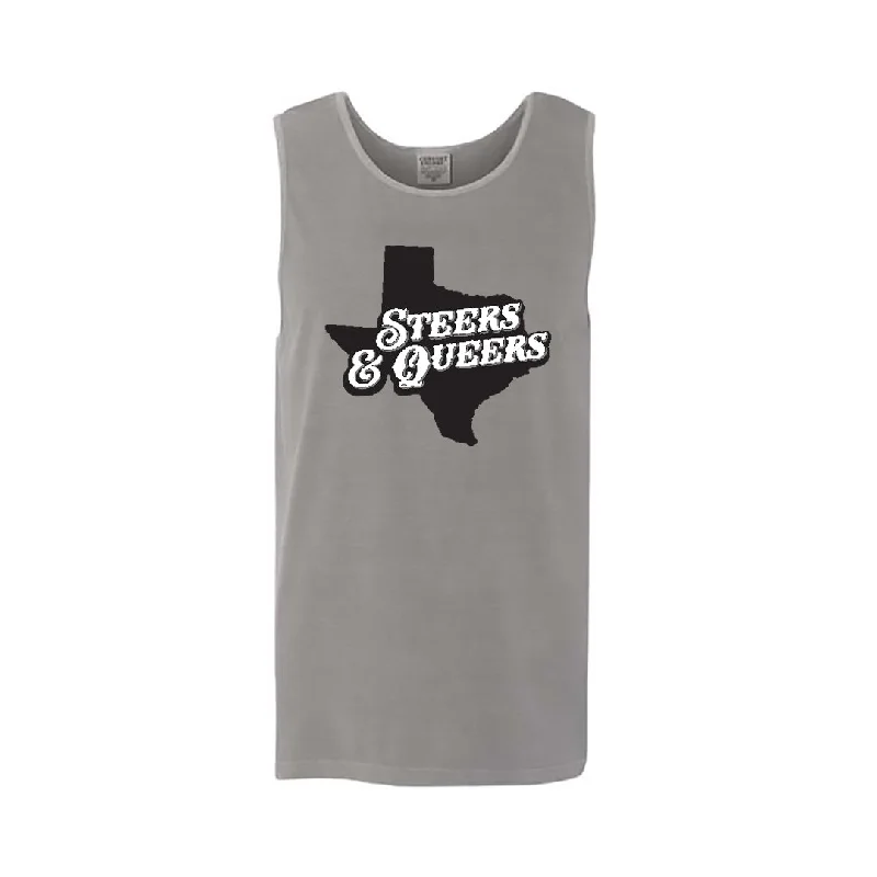 Graphic pride t-shirts with rainbow peace and love designs--Steers & Queers - Tank Top Graphic pride t-shirts with rainbow peace and love designs--Steers & Queers - Tank Top