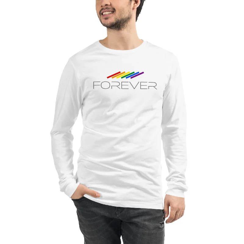 Comfortable graphic tees with tagless labels--Forever Proud LGBTQ+ Gay Pride Tilted Lines Graphic Men's Long Sleeve T-Shirt Comfortable graphic tees with tagless labels--Forever Proud LGBTQ+ Gay Pride Tilted Lines Graphic Men's Long Sleeve T-Shirt