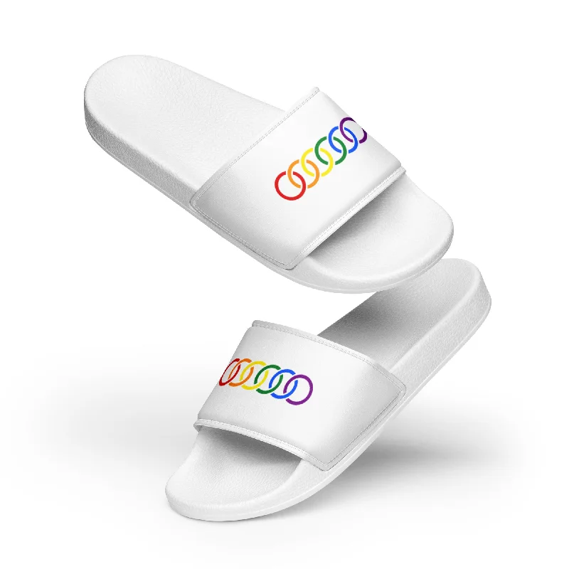 Gay Pride Rainbow Circles Graphic LGBTQ+ Men's Slides