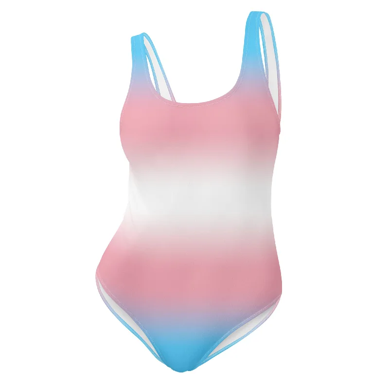 Transgender Trans Pride One-Piece Swimsuit Bathing Suit in Ombre
