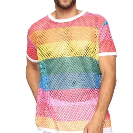 Mens Rainbow Mesh T-Shirt