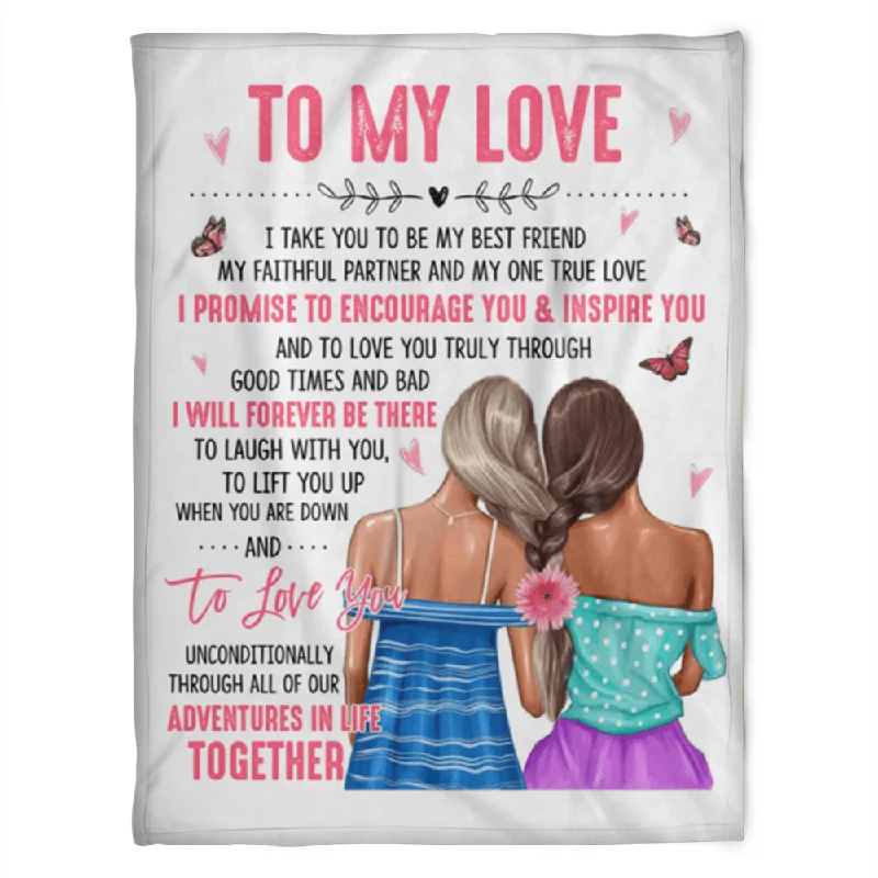 To My Love Lesbian Pride Blanket, Fleece Banket.Home Decor Bedding Couch Sofa For Lgbt To My Love Lesbian Pride Blanket, Fleece Banket.Home Decor Bedding Couch Sofa For Lgbt