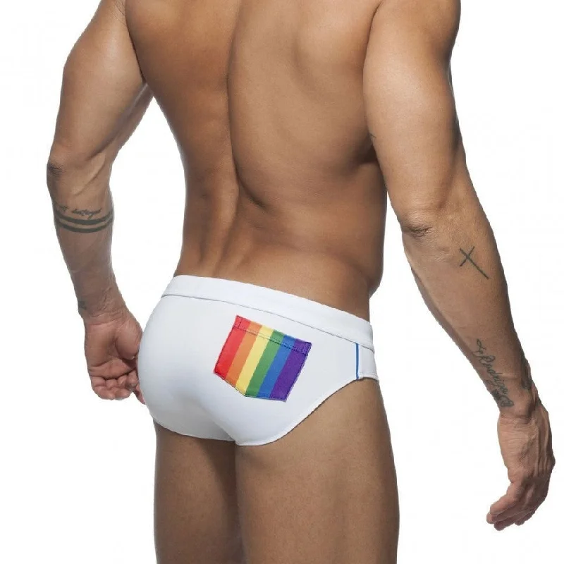 Men's Swim Briefs with Rainbow Pocket