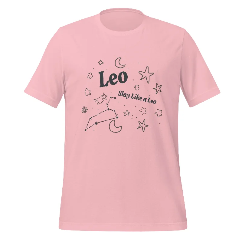 Graphic pride t-shirts with glitter rainbow accents--Leo Slay Like A Leo Unisex T-Shirt Graphic pride t-shirts with glitter rainbow accents--Leo Slay Like A Leo Unisex T-Shirt