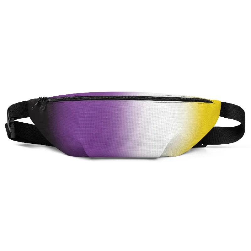 Nonbinary Enby Pride Crossbody Fanny Pack in Ombre