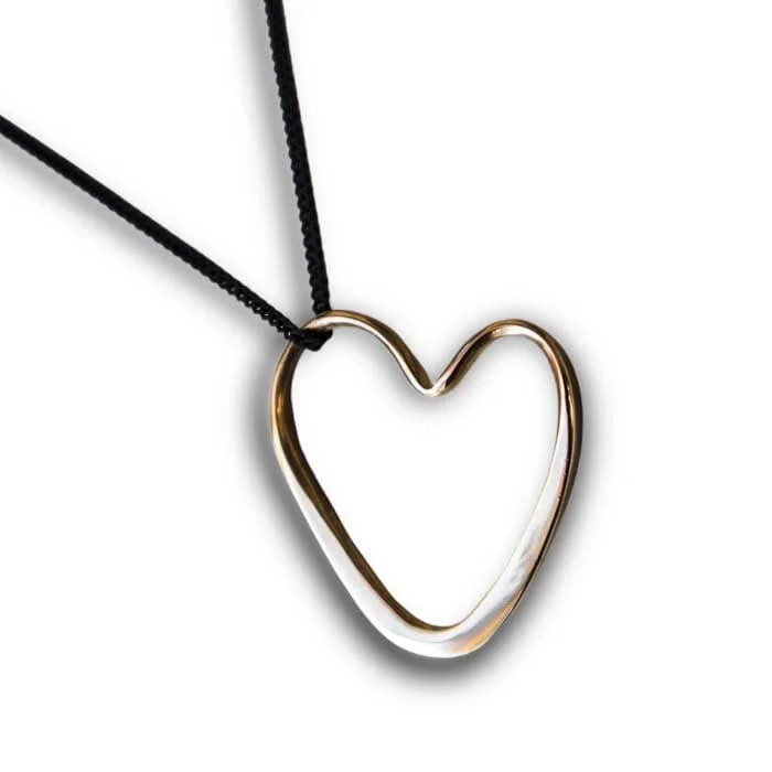 Open Heart Necklace in Bronze