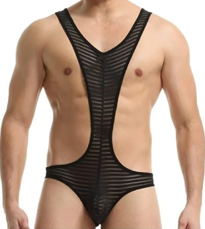 Striped Multi-colored Backless Bodysuit