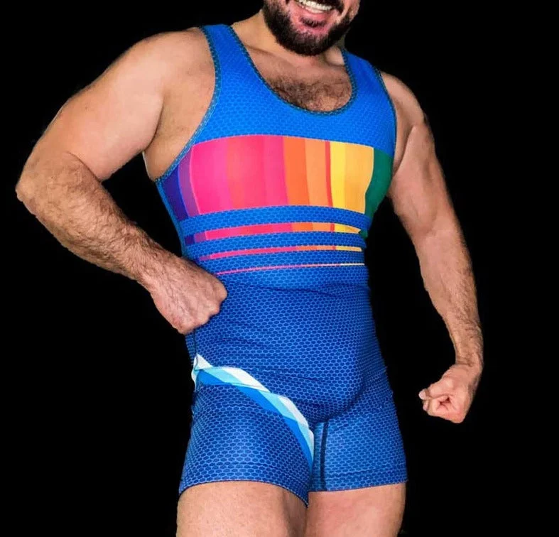 Gay Hunks and Bears' Rainbow Wrestling Singlets