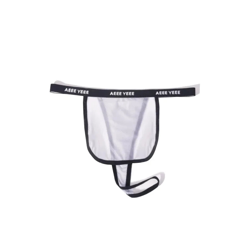 Men’s Reversible Cock-Ring Transparent Curtain T-Thong