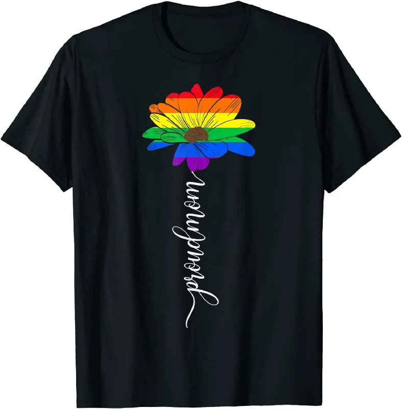 Sunflower LGBT Gay Pride Shirt, Lesbian Pride Flag Proud LGBT Mom T-Shirt