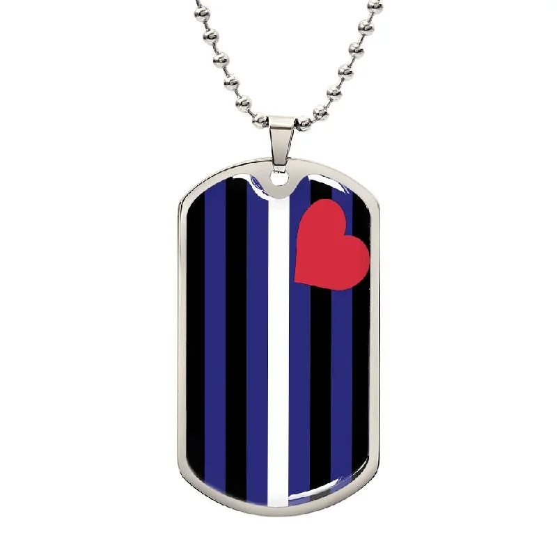 Leather Pride Military Dog Tag Necklace