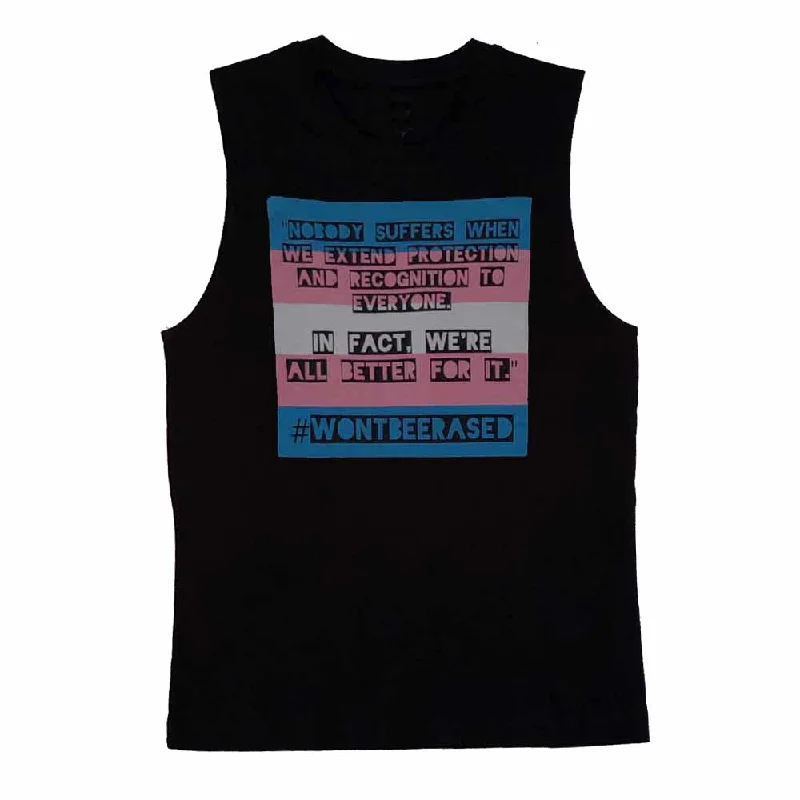 #WONTBEERASED Sleeveless T-Shirt - Advocates 4 Trans Equality