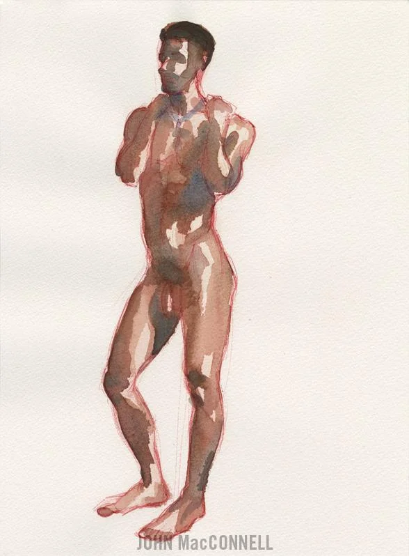 "Ty" original ink & watercolor