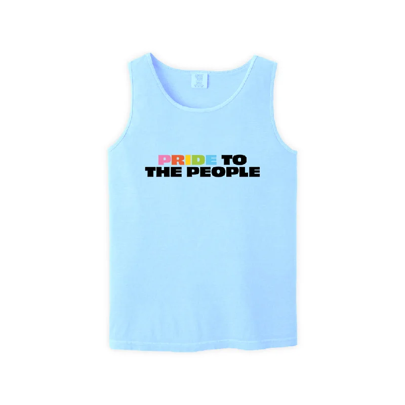 Affordable graphic tees for college pride clubs--Pride to the People Tank