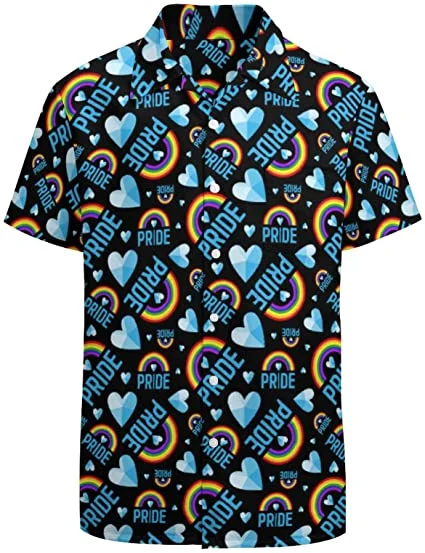 Graphic pride t-shirts with subtle rainbow flag details--Gay Pride Hawaiian Shirt, Rainbow Hawaiian Shirt, Rainbow Pride Clothing For Lesbian, Gay Man, Lgbt Gift Graphic pride t-shirts with subtle rainbow flag details--Gay Pride Hawaiian Shirt, Rainbow Hawaiian Shirt, Rainbow Pride Clothing For Lesbian, Gay Man, Lgbt Gift