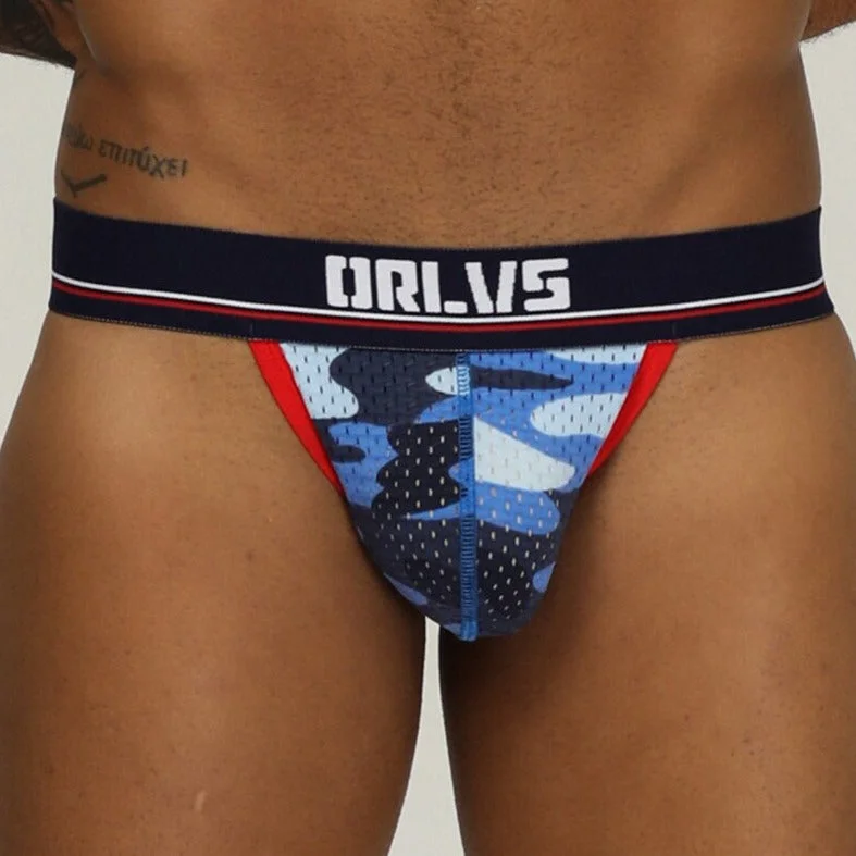 ORLVS Men's Camouflage Mesh Jockstrap (3 Pack)