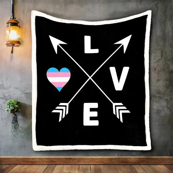 Transgender Pride Blanket, Love Is Love Blanket, Lgbt Pride Gift, Trans Gifts