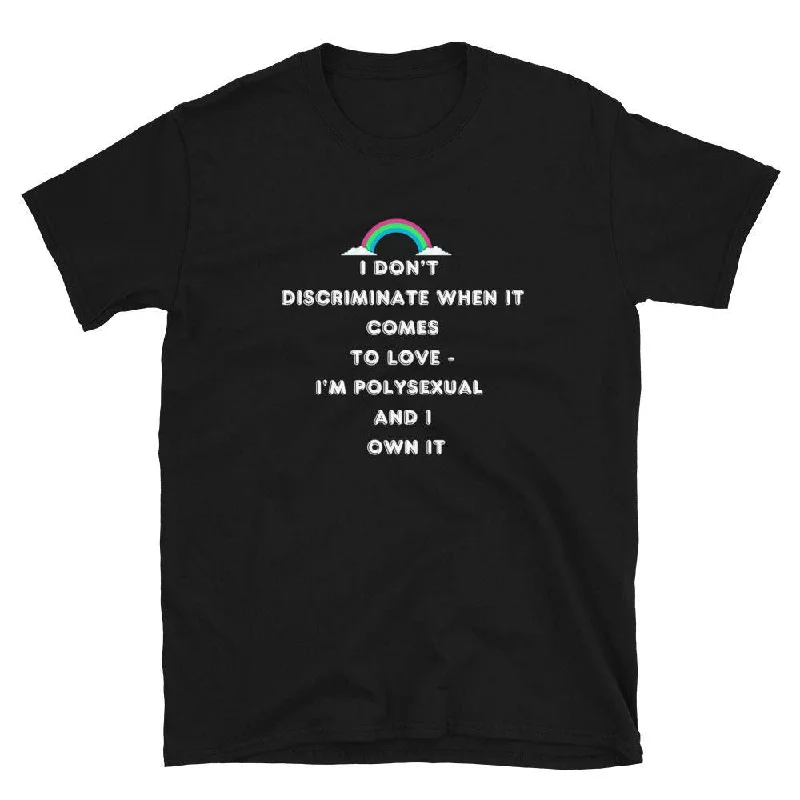 Graphic pride t-shirts with hand-painted pride flag art-Polysexual Own It Shirt