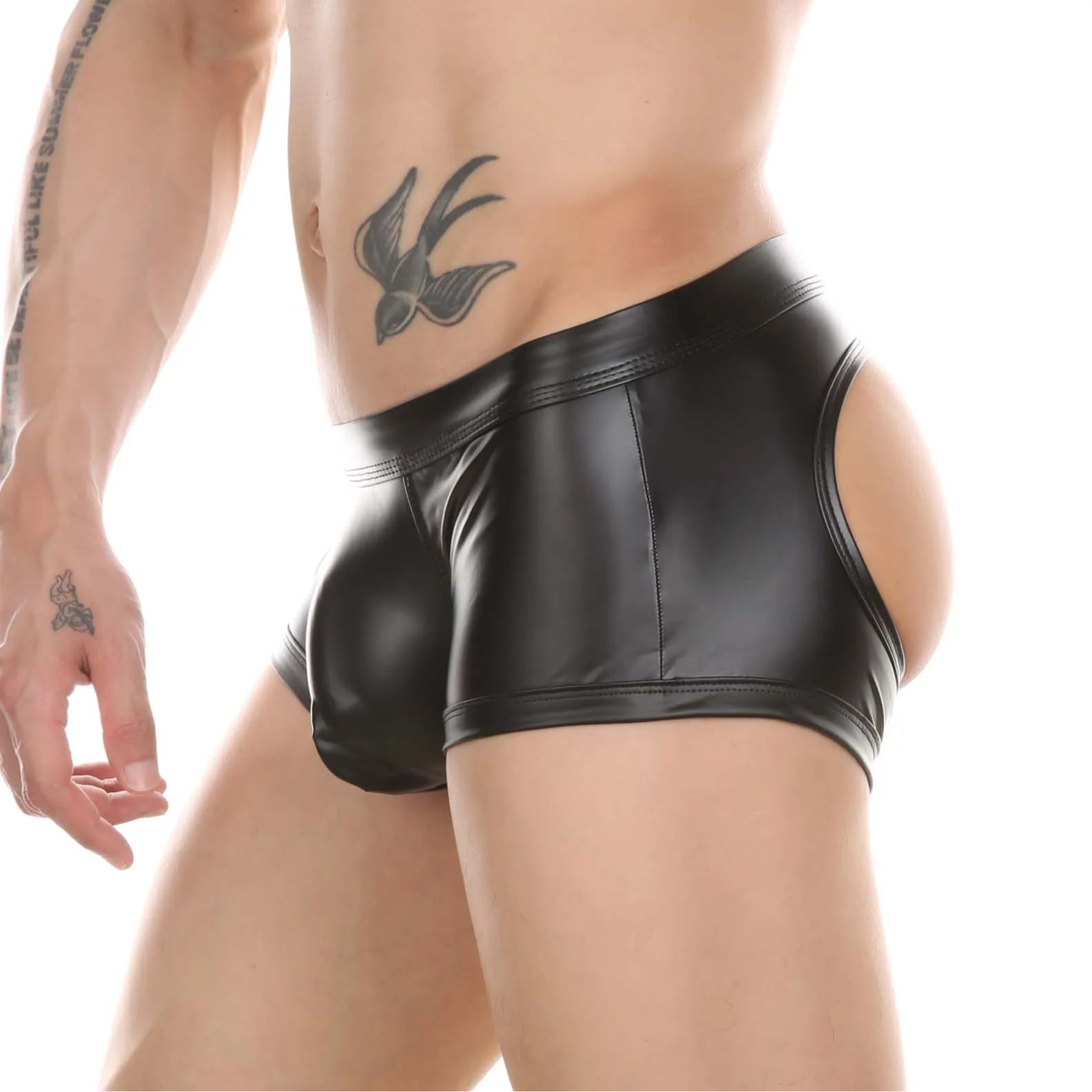 Men’s Bare Cheeks PU Leather Boxer