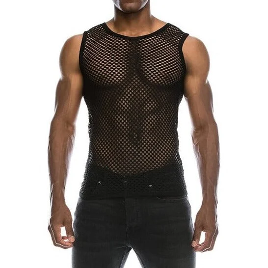 Men's See Thru Mesh Tank Top